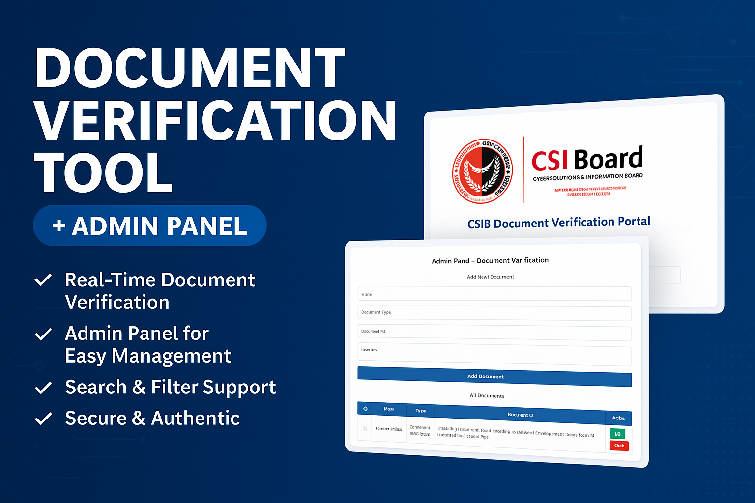 Document Verification Tool + Admin Panel